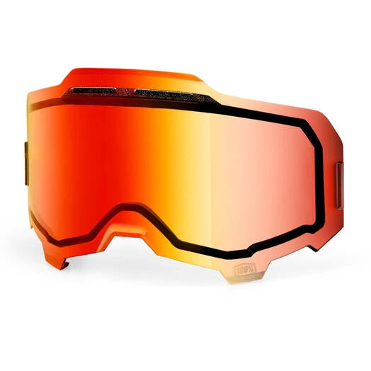 100% Replacement Injected Dual Pane Vented for Armega Goggles - Mirror Red