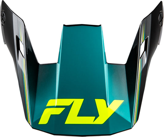 Fly Racing Visor for Rayce Repeat Helmets - Black/Teal/Hi-Viz - XL