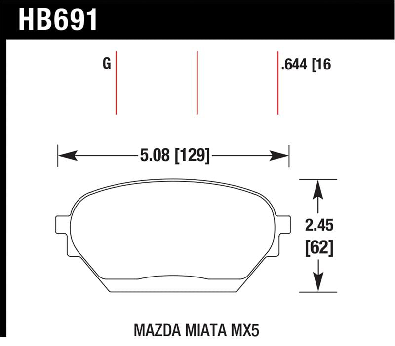 Load image into Gallery viewer, Hawk Performance HB691G.644 HAWK DTC-60 Brake Pad Sets
