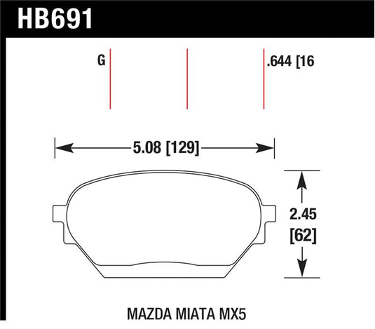 Hawk Performance HB691G.644 HAWK DTC-60 Brake Pad Sets