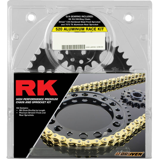 Rk 3066-118DGX Aluminum Race Chain and Sprocket Kit - Gold