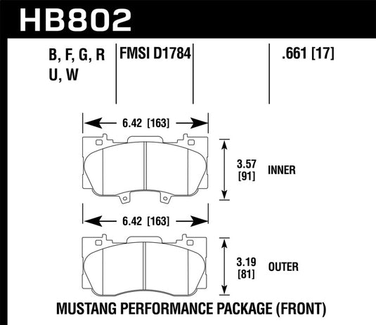Hawk Performance HB802G.661 HAWK DTC-60 Brake Pad Sets