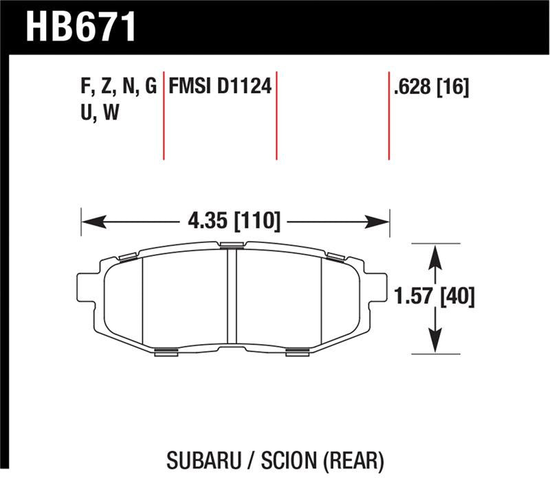 Load image into Gallery viewer, Hawk Performance HB671Z.628 HAWK Ceramic Brake Pad Sets
