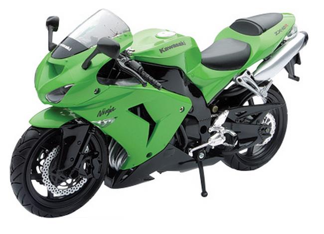 New Ray Toys 42443A Street Bike 1:12 Scale Motorcycle - Kawasaki ZX10R 2006 - Green