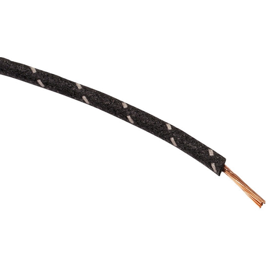 Namz NCBW-09 16-Gauge Cloth Braided Wire - Black with White Tracer