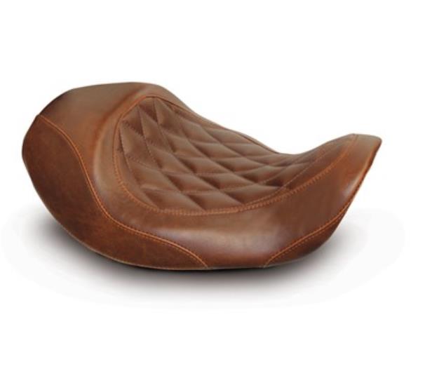 Mustang 76711 Wide Tripper Forward Solo Seat - Diamond Stitch - Brown
