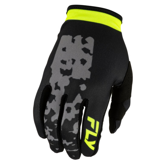 Fly Racing Lite Flake Youth Gloves (Small, Gray/Hi-Vis/Black)