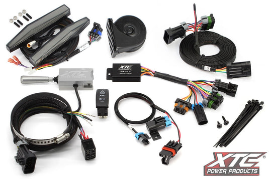 Xtc Power Products ATS-L-POL-M10U-DRL Auto Turn Signal Kit - with Billet Lever and Front DRL Lights Pol