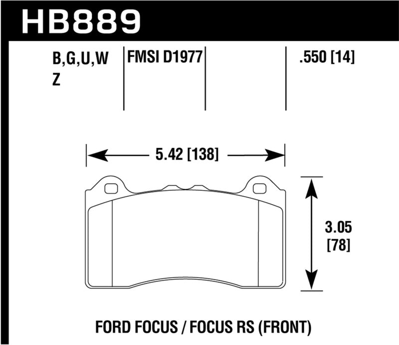 Load image into Gallery viewer, Hawk Performance HB889N.550 HAWK HP+ Brake Pad Sets
