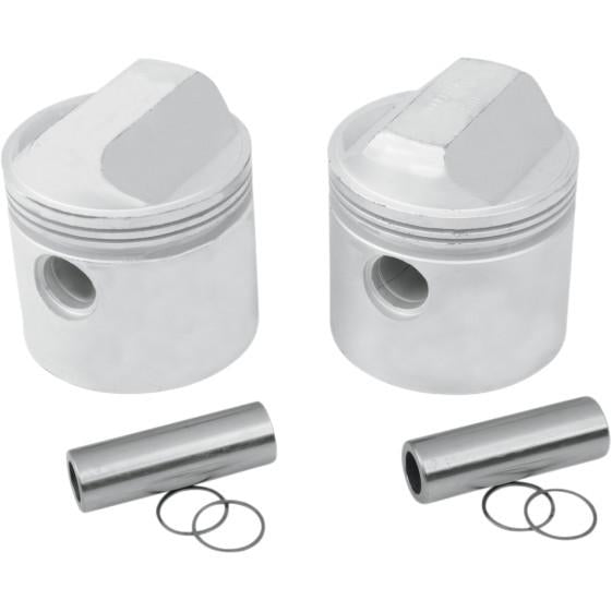 Drag Specialties DS-750755 Piston Kit (1000cc., 3-3/16in. Bore) - .050 Oversize, 9:1 High Compression