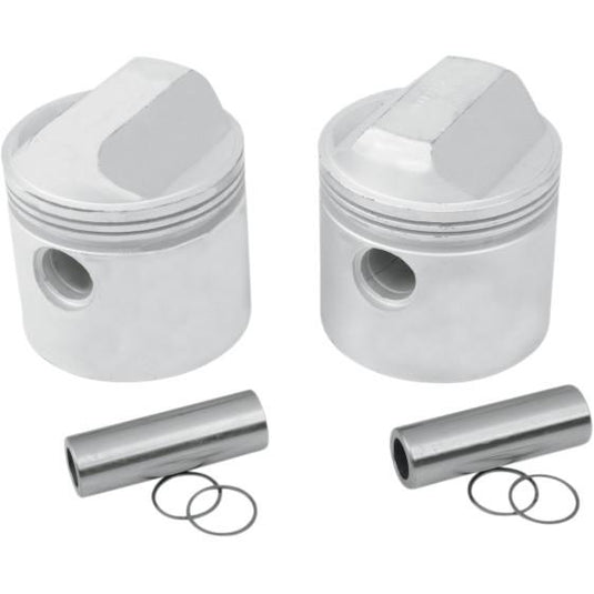 Drag Specialties DS-750755 Piston Kit (1000cc., 3-3/16in. Bore) - .050 Oversize, 9:1 High Compression