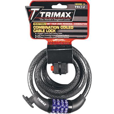 Trimax TNRC126 Trimaflex Coiled Lock - 72in. Cable with Combination Lock