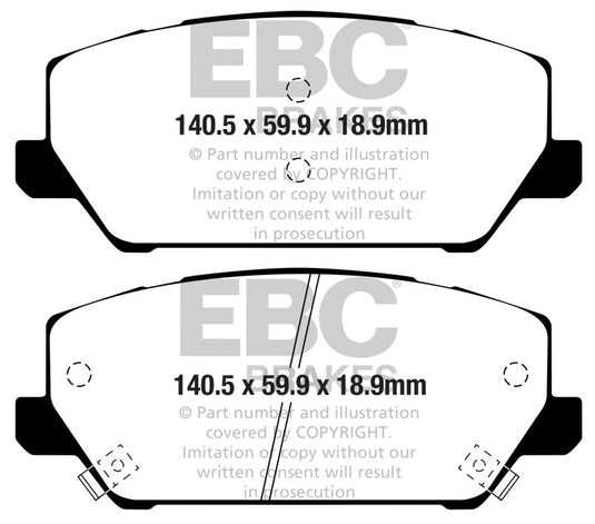 Ebc DP42343R EBC Yellowstuff Brake Pad Sets