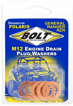 Bolt Motorcycle Accessories RZR-CPR12 Engine Drain Plug Washer - M12x20 - Copper