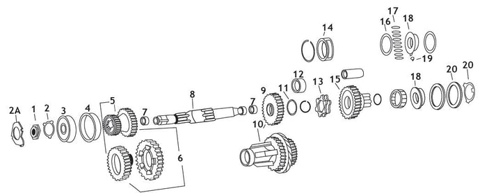 Andrews 205340 Mainshaft Clutch Gear for 4-Speed Big Twin (13)