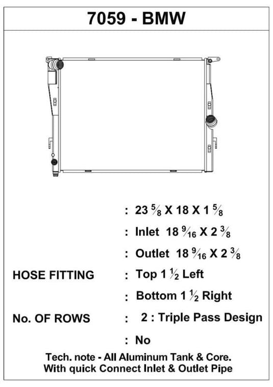 Csf 7059 CSF Radiators - Aluminum