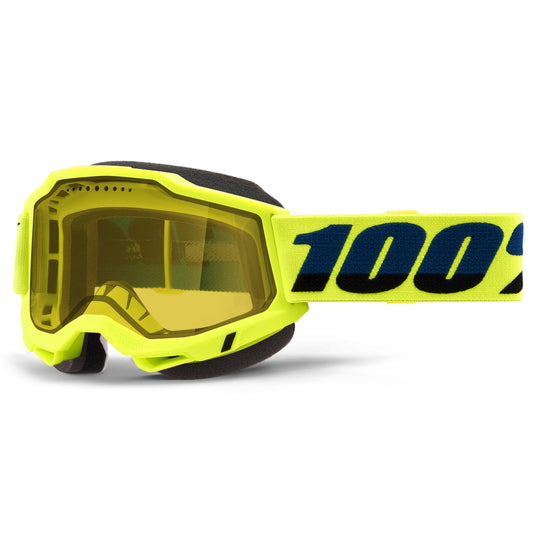 100% Accuri 2 Snowmobile Goggles (One Size Fits Most, Neon Yellow)