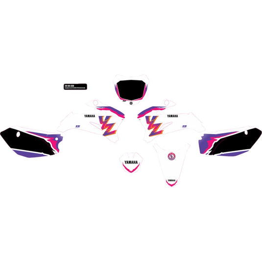 Dcor 20-50-330 YZ Retro Monster Energy Complete Graphics Kit - Black Background