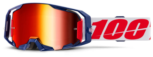 100% Armatic Goggles (One Size Fits Most, Mach Z / Mirror Red Lens)