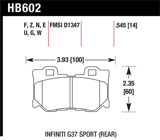 Hawk Performance HB602Z.545 HAWK Ceramic Brake Pad Sets