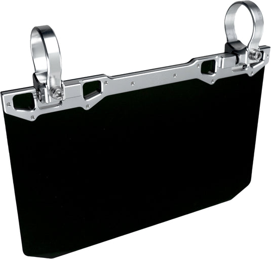 Axia Alloys MODNDSVB-C 12in. x 8in. Wide Sun Visor with Solid Black Shield- Silver