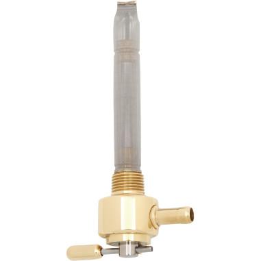 Pingel 6211-BR Power-Flo Fuel Valve - 3/8in. NPT Round - 180 Deg. Outlet Facing Inward - Old School Brass