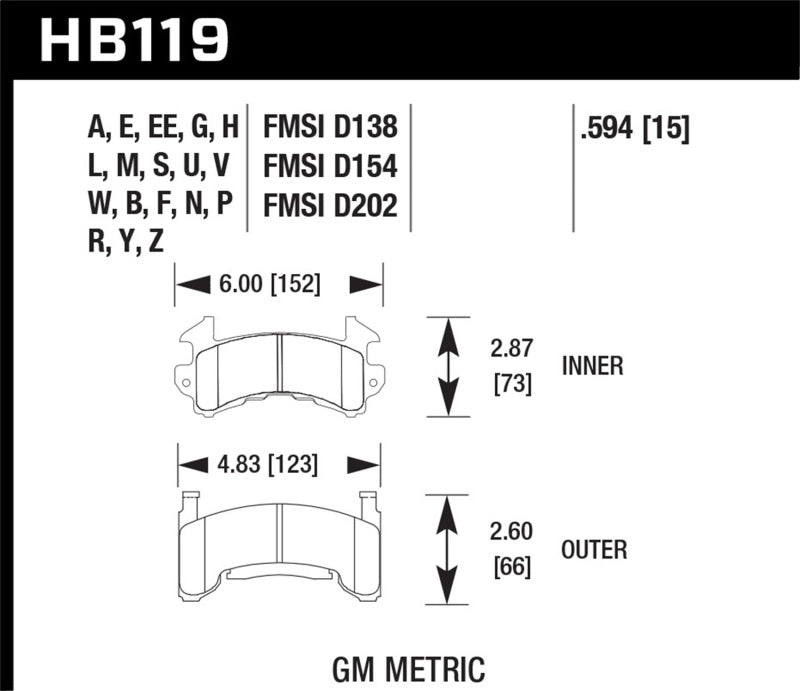 Load image into Gallery viewer, Hawk Performance HB119B.594 HAWK HPS 5.0 Brake Pad Sets
