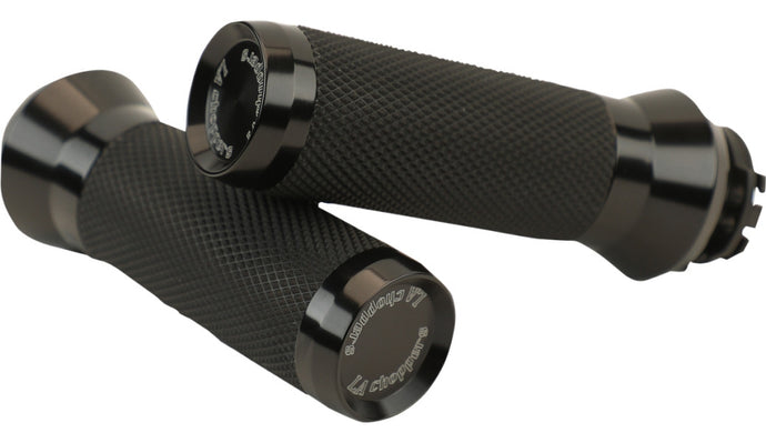 La Choppers LA-7492-01B Grips - Cable - Black Anodized