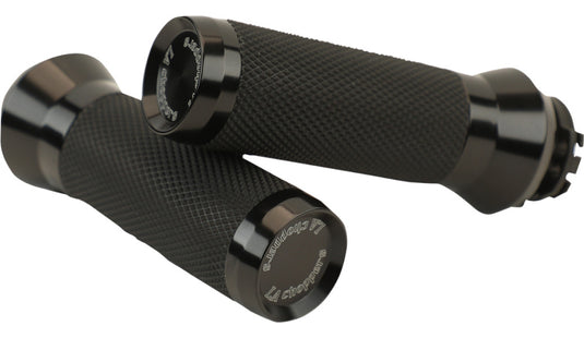 La Choppers LA-7492-01B Grips - Cable - Black Anodized