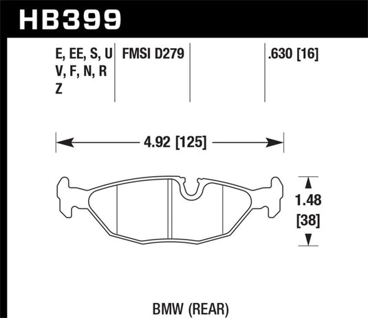 Hawk Performance HB399N.630 HAWK HP+ Brake Pad Sets