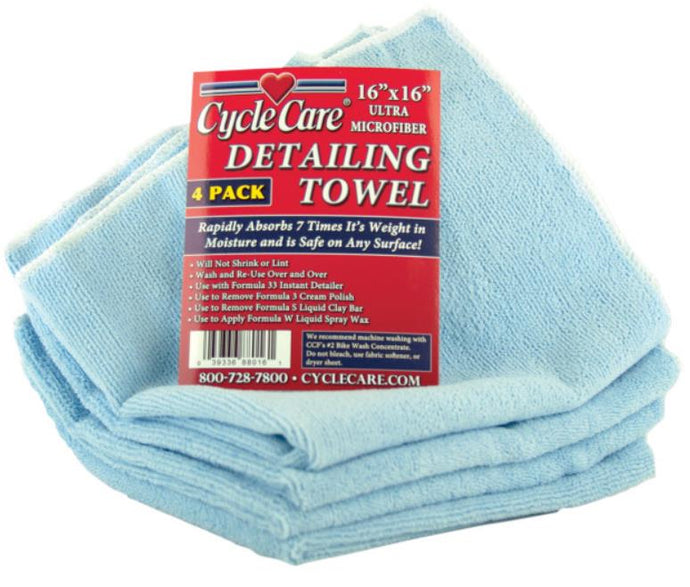 Cycle Care Formulas 88016 Microfiber Towels - Light Blue
