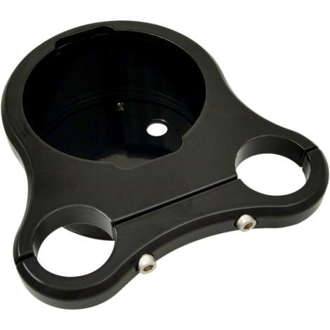 Drag Specialties 2201-0200 Tee-Bar Single Gauge Mount for 1 1/4in. T-Bars - Gloss Black