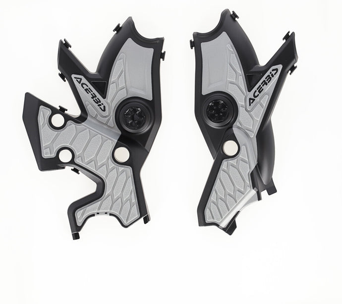 Acerbis 2911461001 X-Grip Frame Protectors - Black/Silver