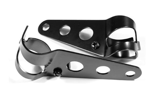 Emgo 66-35810 Universal Clip-On Side Mount Headlight Brackets - Black