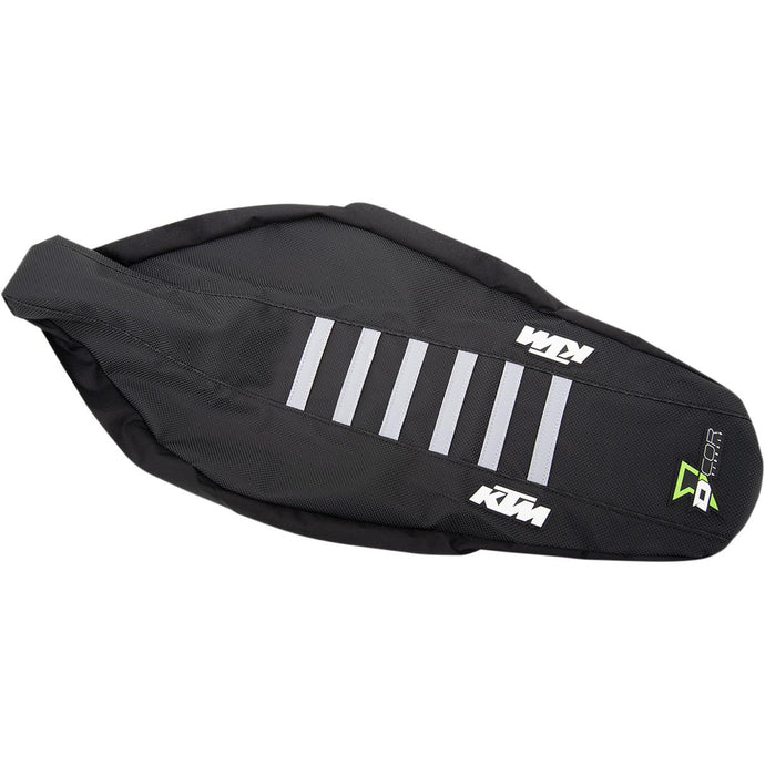 Dcor 30-30-305 Factory Reinforced Seat Cover - Black Sides/Black Top with Gray Ribs