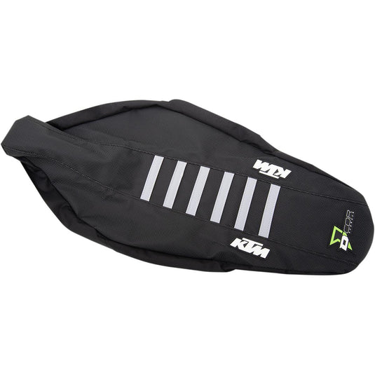 Dcor 30-30-305 Factory Reinforced Seat Cover - Black Sides/Black Top with Gray Ribs