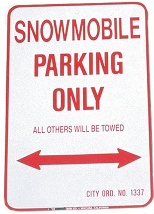 Voss 1218SPK 12x18in. Parking Only Sign - Snowmobile
