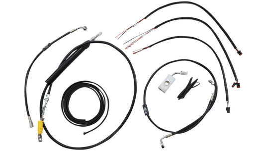 La Choppers LA-8155KT2-19B Complete Handlebar Cable/Brake & Clutch Line/Wire Kit - Black Vinyl