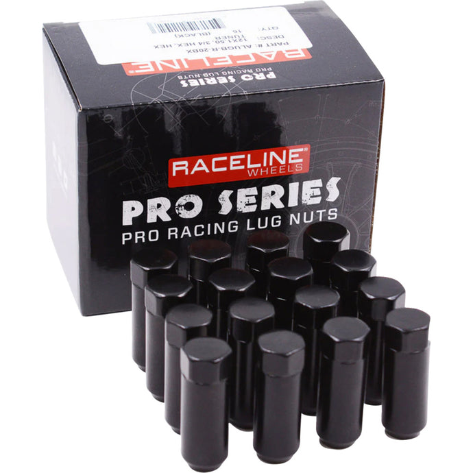 Raceline ALUGB-R-20BX Military Lug Nut - 3/4in. Hex - 12mm x 1.5 - Black