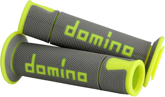 Domino A45041C5052B7-0 A450 Road Racing Grip - Gray/Flo Yellow