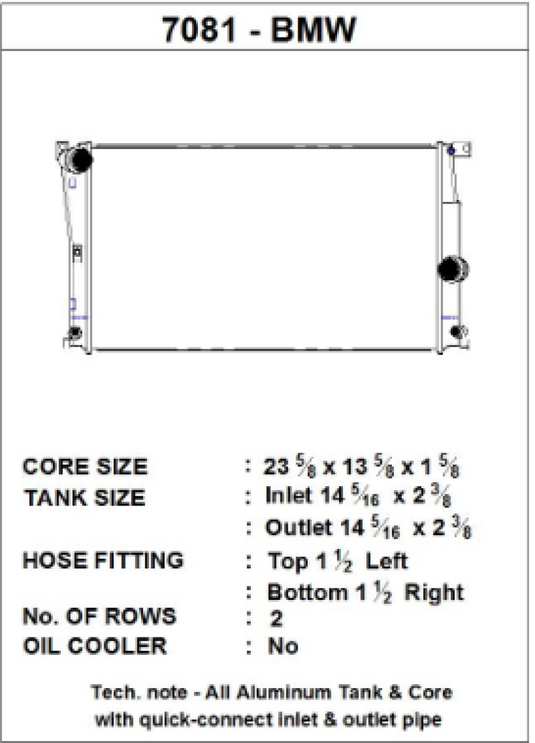 Csf 7081 CSF Radiators - Aluminum