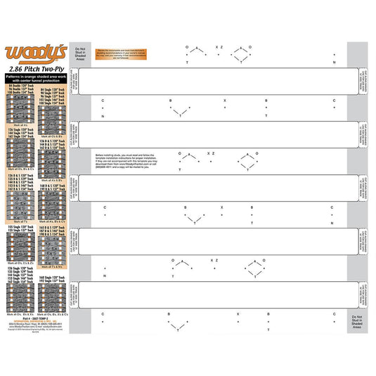Woodys 286T-TEMP-2 Studding Templates