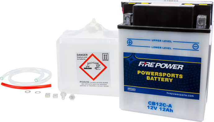 Fire Power CB12C-A Conventional 12V Heavy Duty Battery With Acid Pack