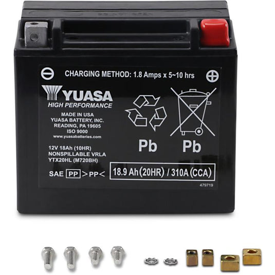 Yuasa YUAM720BH Factory Activated Maintenance Free Battery - YTX20HL