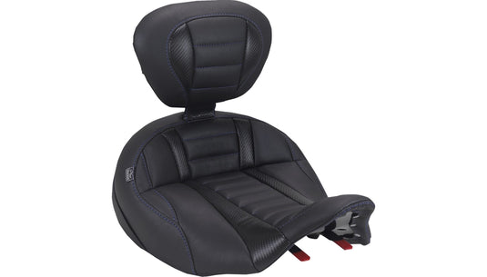 Mustang 89406SB Deluxe Touring Solo Seat - Sky Blue Stitch
