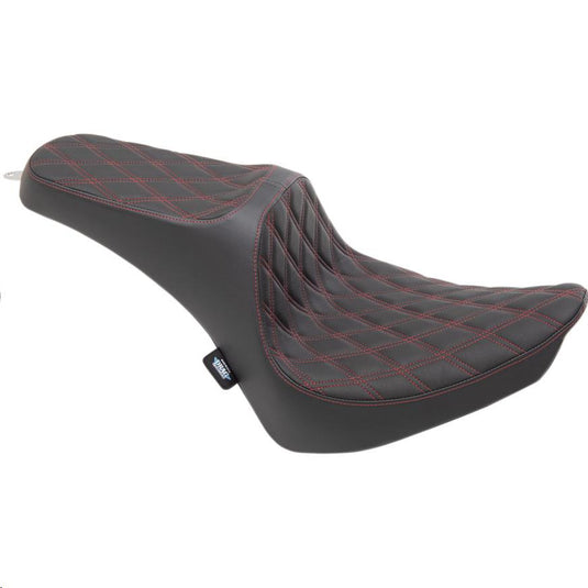 Drag Specialties 0802-1361 Predator III Seat - Double Diamond - Red Thread