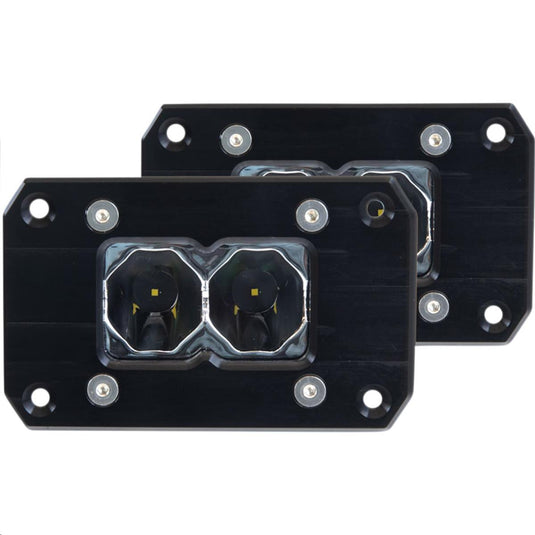 Heretic Studio 50207 6-Series Flood Light - Black Flush Mount - 2in.