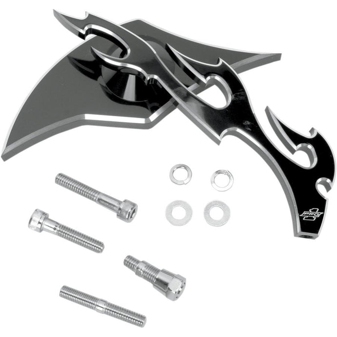 Pro-One Performance 104230B Large Flame Mirror - Right - Black