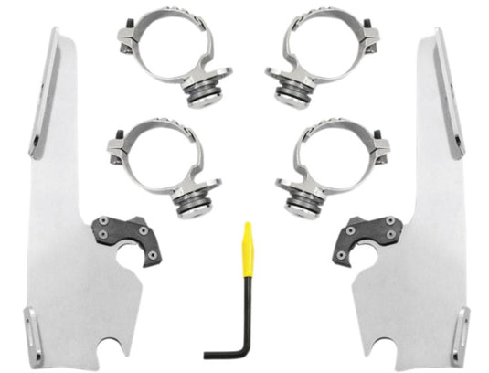 Memphis Shades MEK2013 Trigger-Lock Mount Kit for Fats/Slim Windshields - Polished