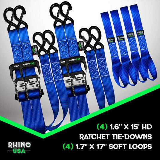 Rhino Usa TD-GC1.6X15-BLU RSA Tie Down Kits